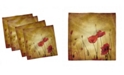 Ambesonne Poppy Set of 4 Napkins, 12" x 12"